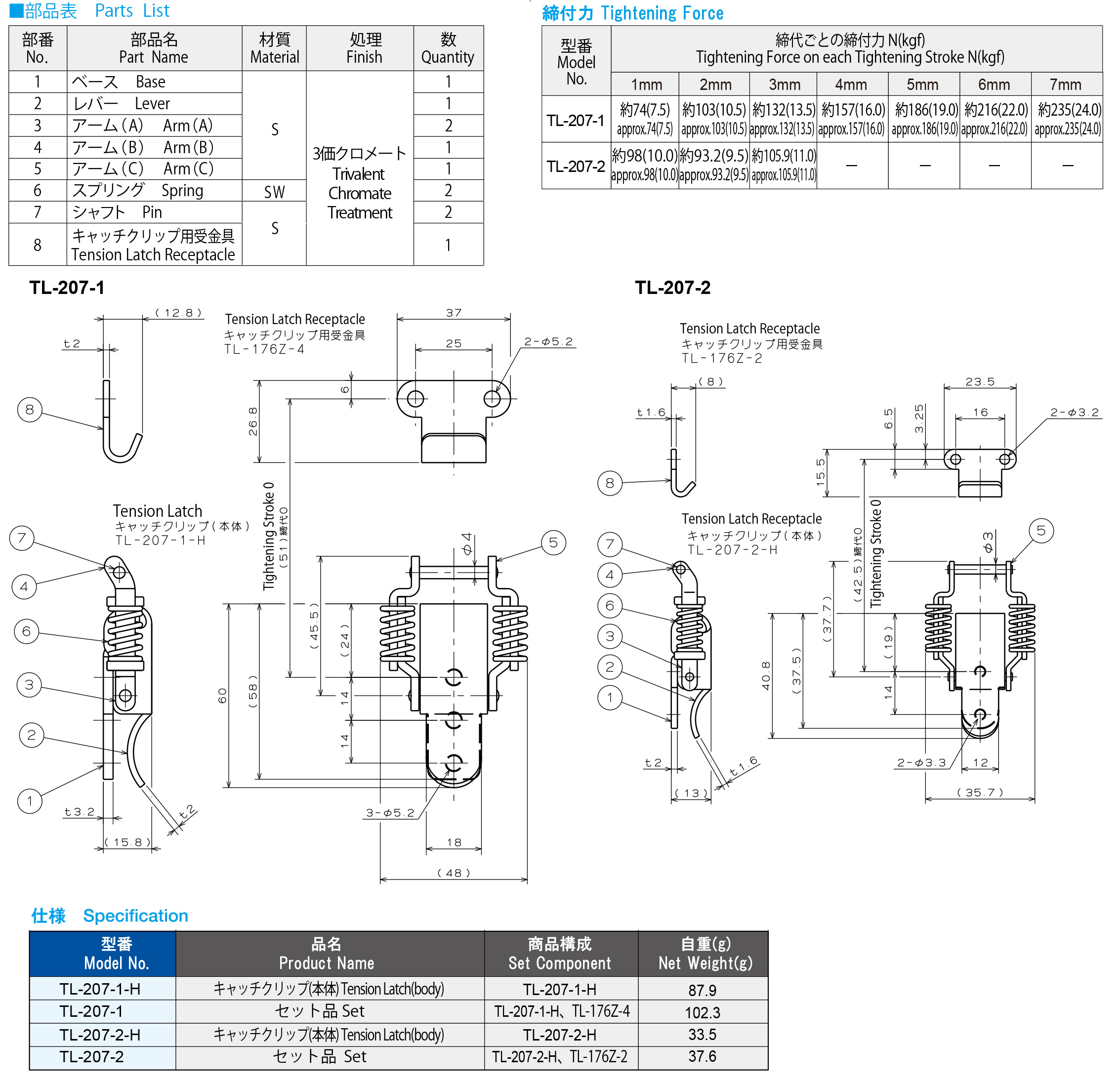 栃木屋EC_キャッチクリップ: キャッチ・ラッチ・ファスナー