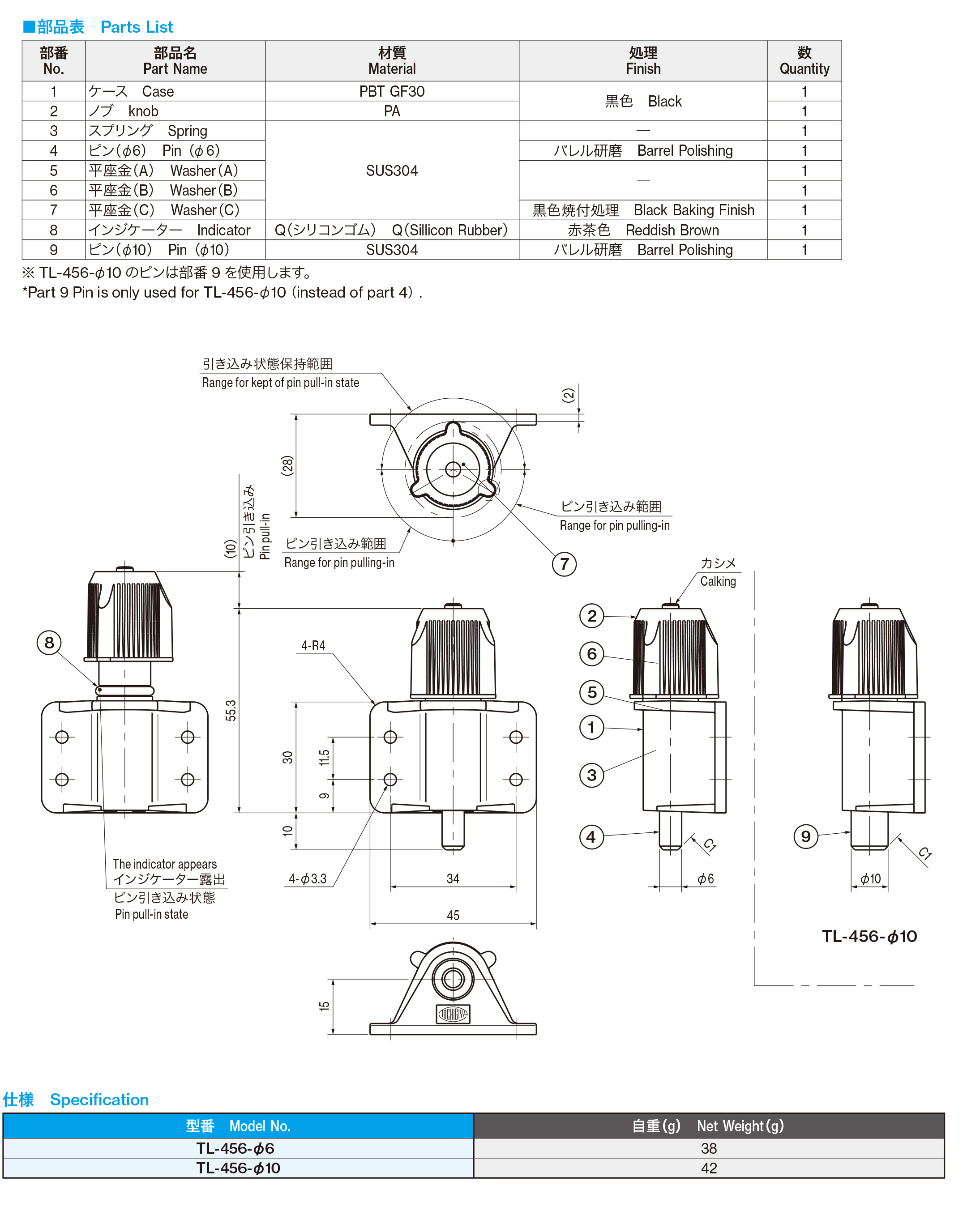 回転ロックピン
